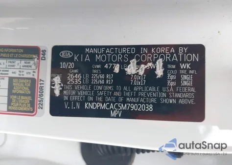 2021 Kia Sportage Lx из США, поврежденный, VIN KNDPMCAC5M7902038